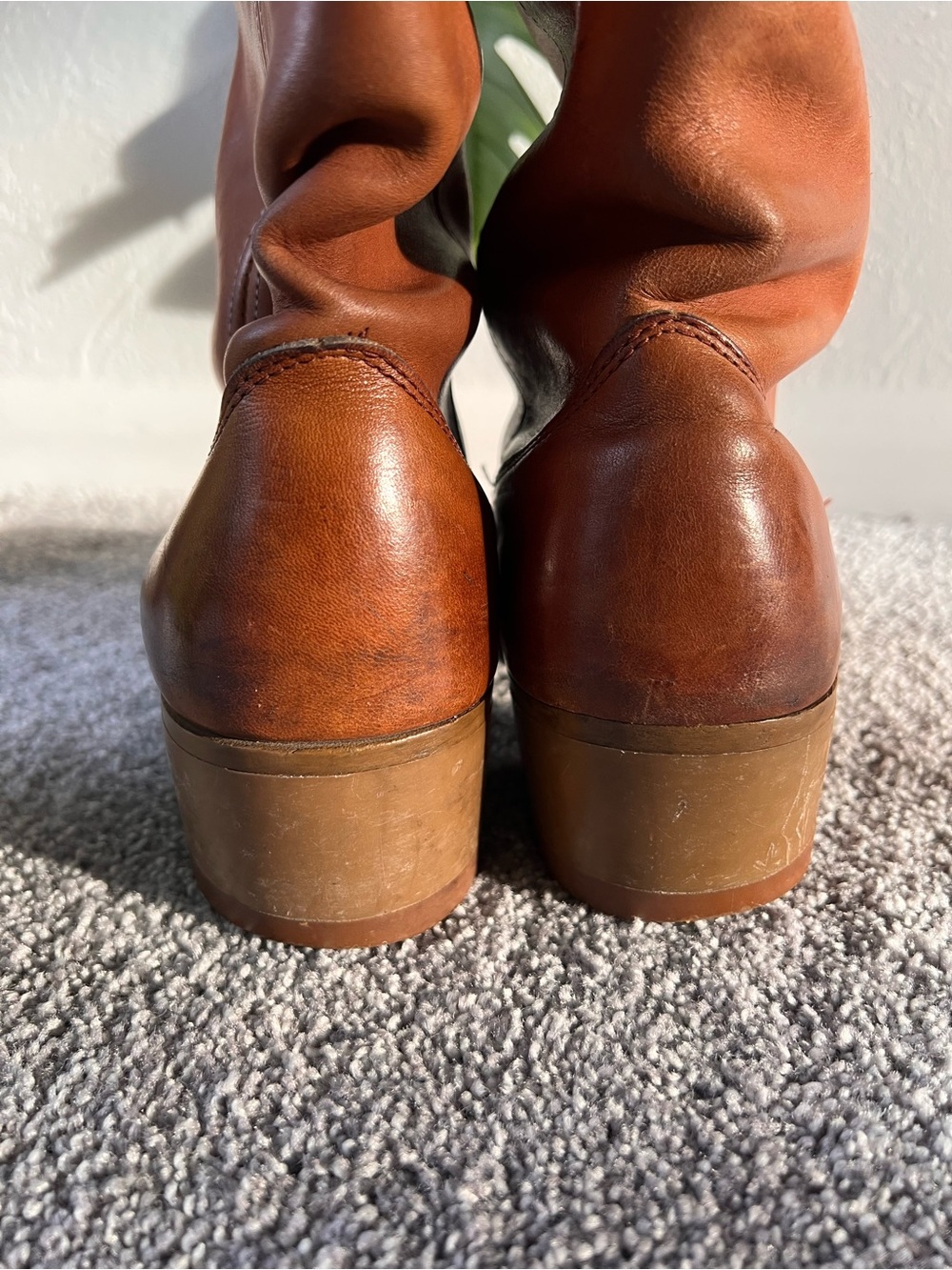 Unbranded Vintage Frye Campus Style 1970s Brown Leather Mid-Calf Boots - Picture 7 of 12
